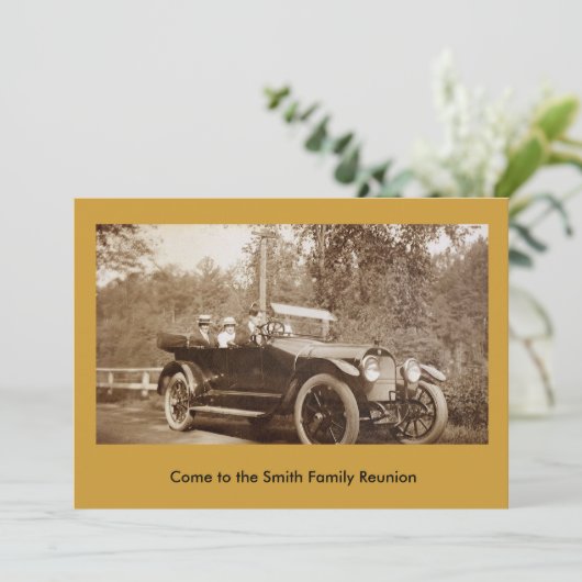 Uitnodiging - Antiek auto (Staand voorkant)