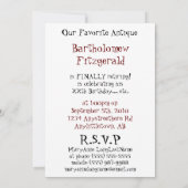 Uitnodiging Antiek  partij voor de aflossing van v (Achterkant)