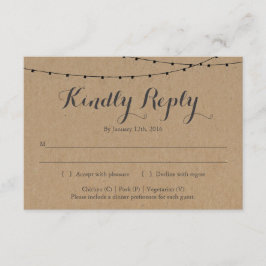 Uitnodiging Antwoorden Kaart Invoegen | Rustic Kra