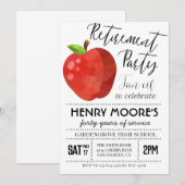 Uitnodiging Apple Teacher Retirement Party (Voorkant / Achterkant)