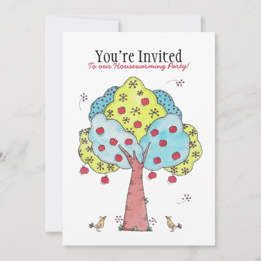 Uitnodiging Apple Tree Housewarming Party (Voorkant)