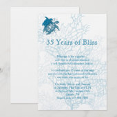 Uitnodiging Aqua Turtle Love Jubileum (Voorkant / Achterkant)