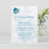 Uitnodiging Aqua Turtle Love Jubileum (Staand voorkant)
