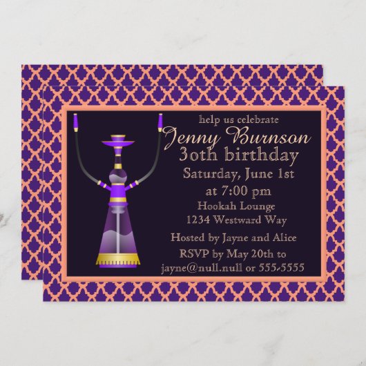 Uitnodiging Arabische Nights Hookah (Voorkant / Achterkant)
