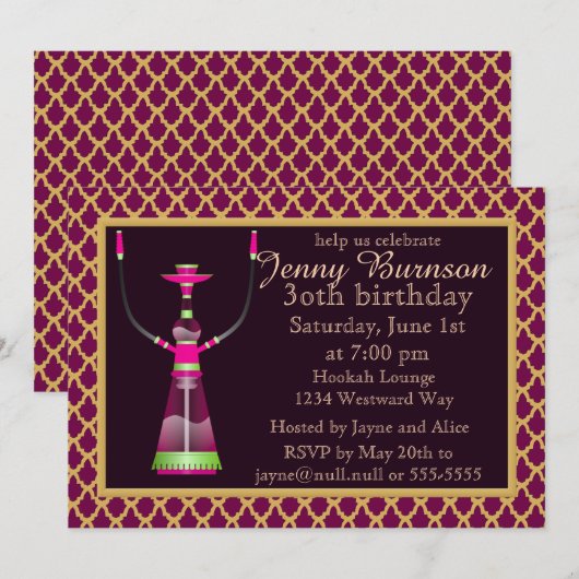 Uitnodiging Arabische Nights Hookah (Voorkant / Achterkant)