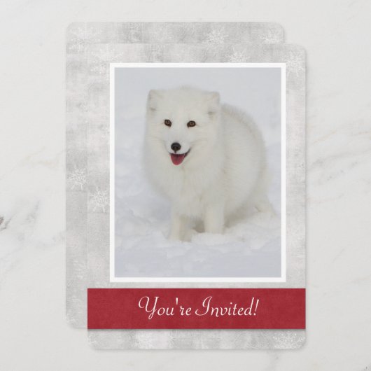 Uitnodiging Arctic Fox Winter Party (Voorkant / Achterkant)
