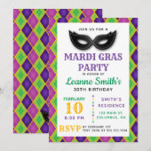 Uitnodiging Argyle Mardi Gras (Voorkant / Achterkant)