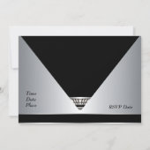 Uitnodiging Art Deco Black Silver (Achterkant)