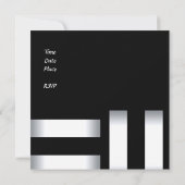 Uitnodiging Art Deco Black White 30th Birthday Par (Achterkant)