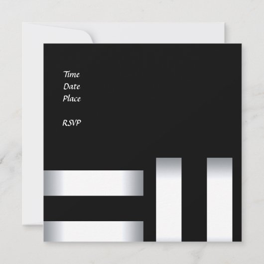 Uitnodiging Art Deco Black White 30th Birthday Par (Achterkant)