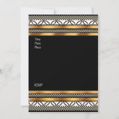 Uitnodiging Art Deco Gold Black White (Achterkant)