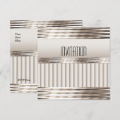 Uitnodiging Art Deco Licht Sepia (Voorkant / Achterkant)