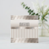 Uitnodiging Art Deco Licht Sepia (Staand voorkant)