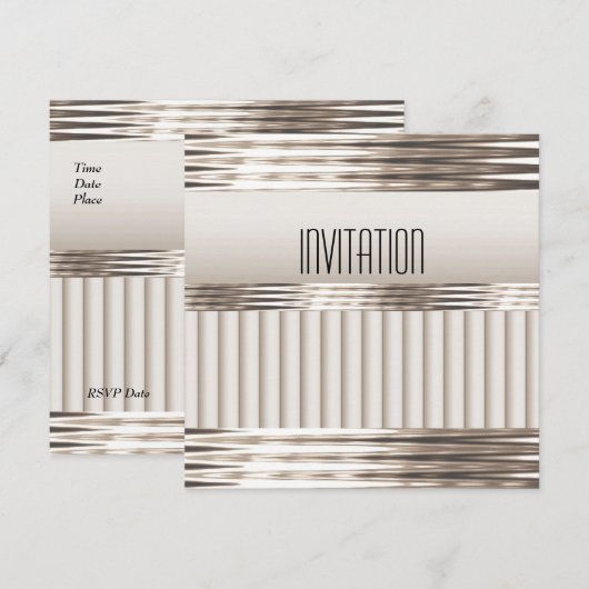 Uitnodiging art Deco Light Sepia (Voorkant / Achterkant)