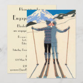 Uitnodiging  Art Deco Love Engagement Party (Voorkant / Achterkant)