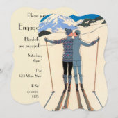 Uitnodiging  Art Deco Love Engagement Party (Voorkant / Achterkant)