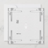 Uitnodiging Art Deco Silver White (Achterkant)