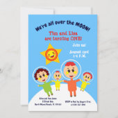 Uitnodiging astronauten van Twins eerste verjaarda (Voorkant)