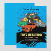 Uitnodiging autopartij, uitnodiging voor autoverja (Voorkant / Achterkant)