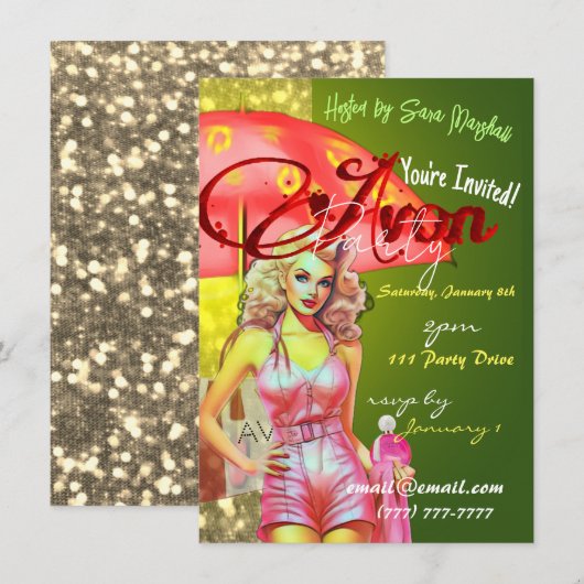 Uitnodiging Avon Party (Voorkant / Achterkant)