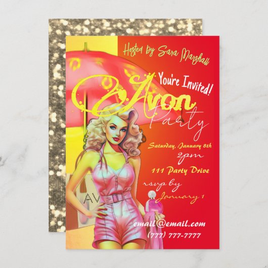 Uitnodiging Avon Party (Voorkant / Achterkant)