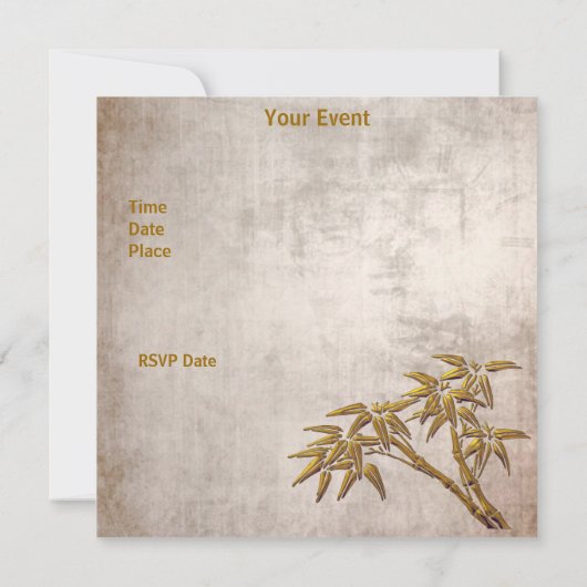 Uitnodiging - Aziatisch oud oud papier (Achterkant)