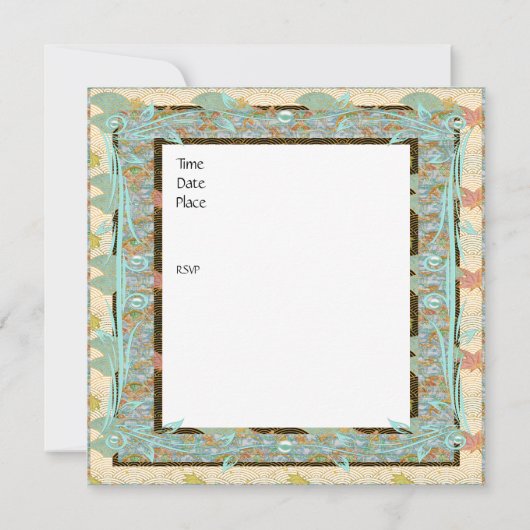 Uitnodiging Baby Christening Baptisme Blauwgroen V (Achterkant)