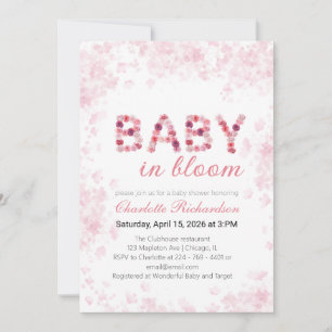 Uitnodiging Baby in Bloom Lente baby shower