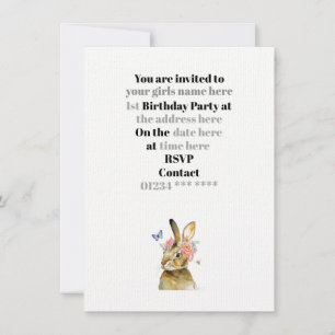 Uitnodiging - Baby meisjes 1e verjaardag