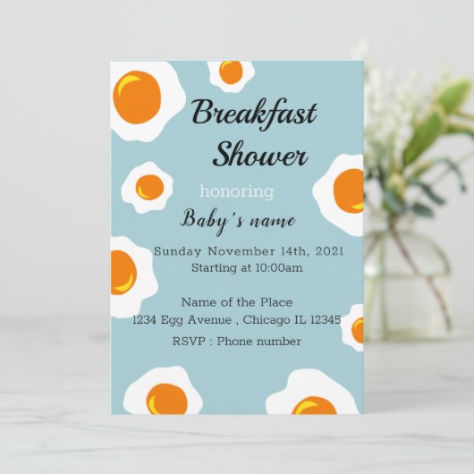 Uitnodiging baby ontbijtfeest (Staand voorkant)