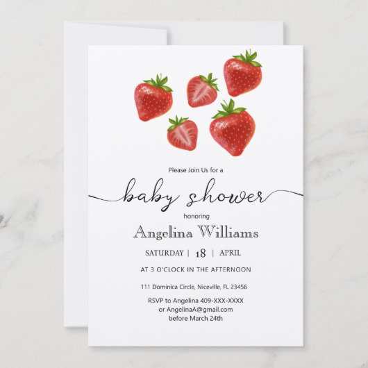 Uitnodiging Baby shower. (Voorkant)