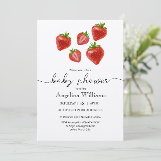 Uitnodiging Baby shower. (Staand voorkant)