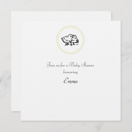 Uitnodiging baby shower (Voorkant / Achterkant)