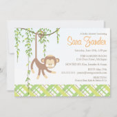 Uitnodiging baby shower - aap (Voorkant)