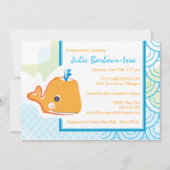 Uitnodiging baby shower - Baby walvis (Voorkant)
