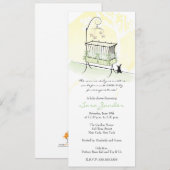 Uitnodiging baby shower - Baby Wieg (Voorkant / Achterkant)