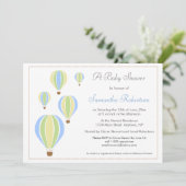 Uitnodiging Baby shower ballon (Staand voorkant)