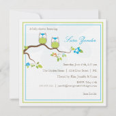 Uitnodiging baby shower - Blauwe Twin Baby Ownersh (Voorkant)