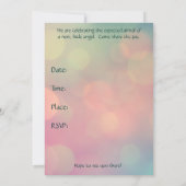 Uitnodiging baby shower - Bokeh Tulips (Achterkant)