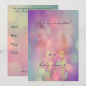 Uitnodiging baby shower - Bokeh Tulips (Voorkant / Achterkant)