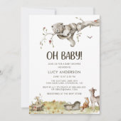 Uitnodiging Baby shower bos (Voorkant)