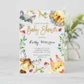 Uitnodiging Baby shower bos (Staand voorkant)