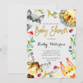 Uitnodiging Baby shower bos (Voorkant / Achterkant)