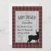 Uitnodiging Baby shower bos — rood/zwart (Voorkant)