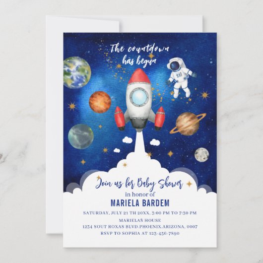 Uitnodiging baby shower buitenruimtescheiding (Voorkant)