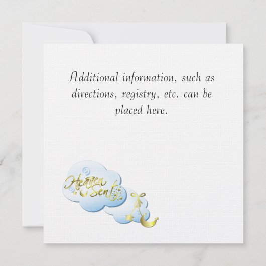 Uitnodiging Baby shower Clouds (Achterkant)