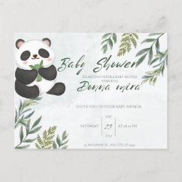Uitnodiging baby shower, Dier, Panda