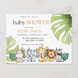 Uitnodiging baby shower, Dieren, Safari