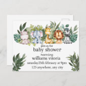 Uitnodiging baby shower, Dieren, Safari (Voorkant / Achterkant)