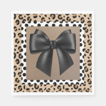 Uitnodiging baby shower - Dierlijk afdrukken - Bow